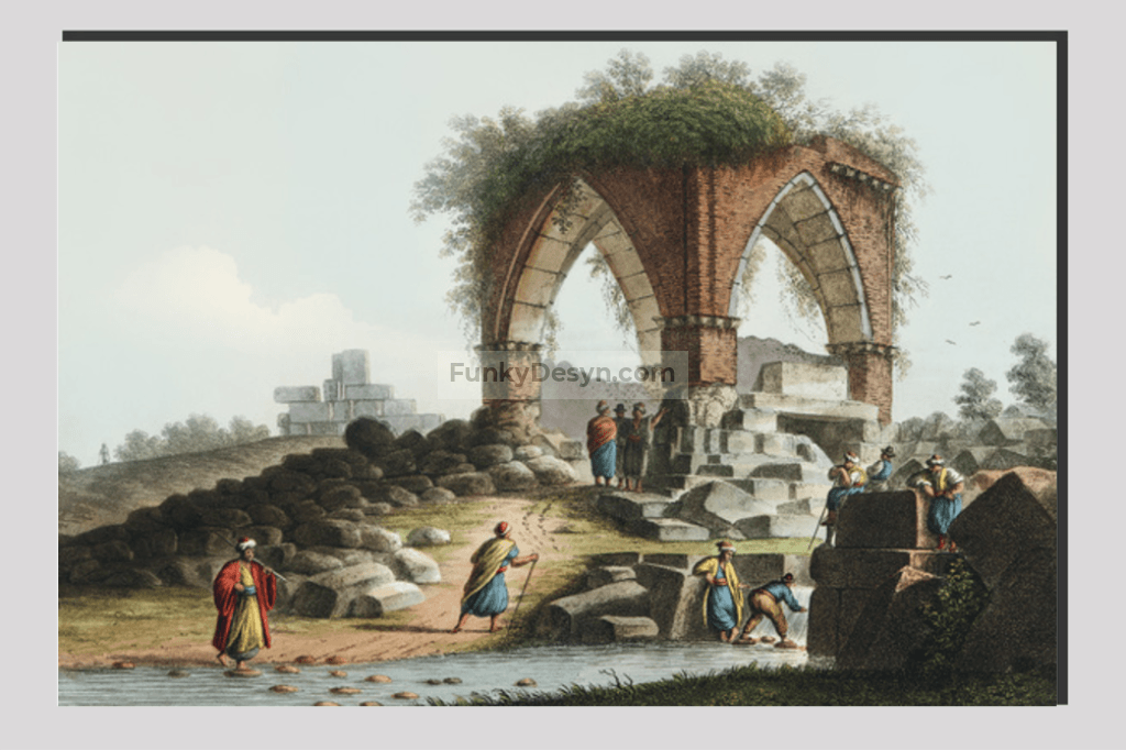 Fountain of Serpents from Views in the Ottoman Dominions, in Europe, in Asia, and some of the Mediterranean islands (1810) illustrated by Luigi Mayer (1755-1803).