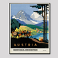 Austria Vintage Travel Poster 16X20 Inches/ Wrapped Canvas Decor