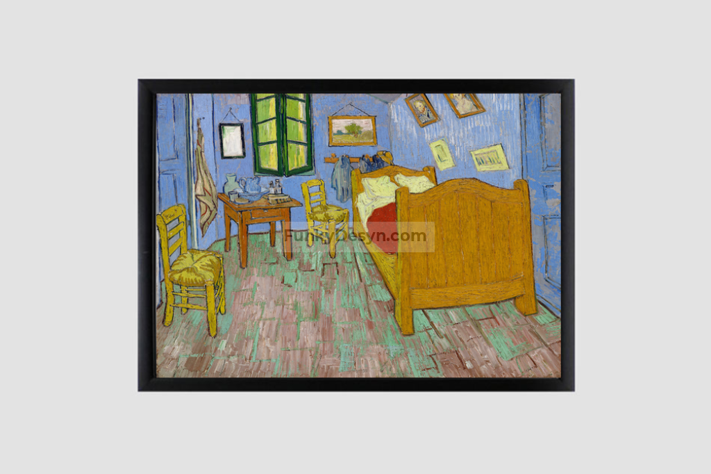 The Bedroom (1889) By Vincent Van Gogh. 8.3X11.7 Inches/ Black Framed Poster