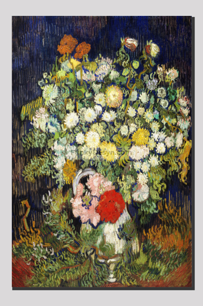 Bouquet Of Flowers In A Vase (1890) By Vincent Van Gogh 20X30 Inches/ Wrapped Canvas
