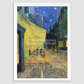 Vincent Van Goghs Café Terrace At Night (1888) Famous Painting 8.3X11.7 Inches/ White Framed Poster