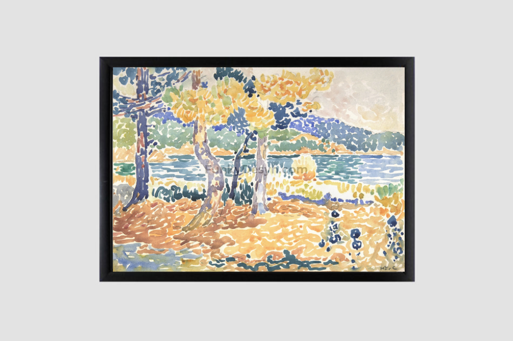 Pines on the Coastline (1856–1910) painting in high resolution by Henri-Edmond Cross.