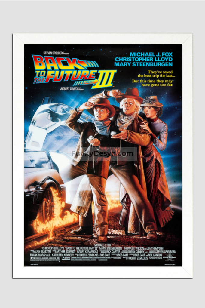 Back To The Future Part 3-1990 11.7X16.54 Inches/ White Framed Poster Decor