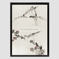 Three Birds Perched on Branches, One with Blossoms by Katsushika Hokusai