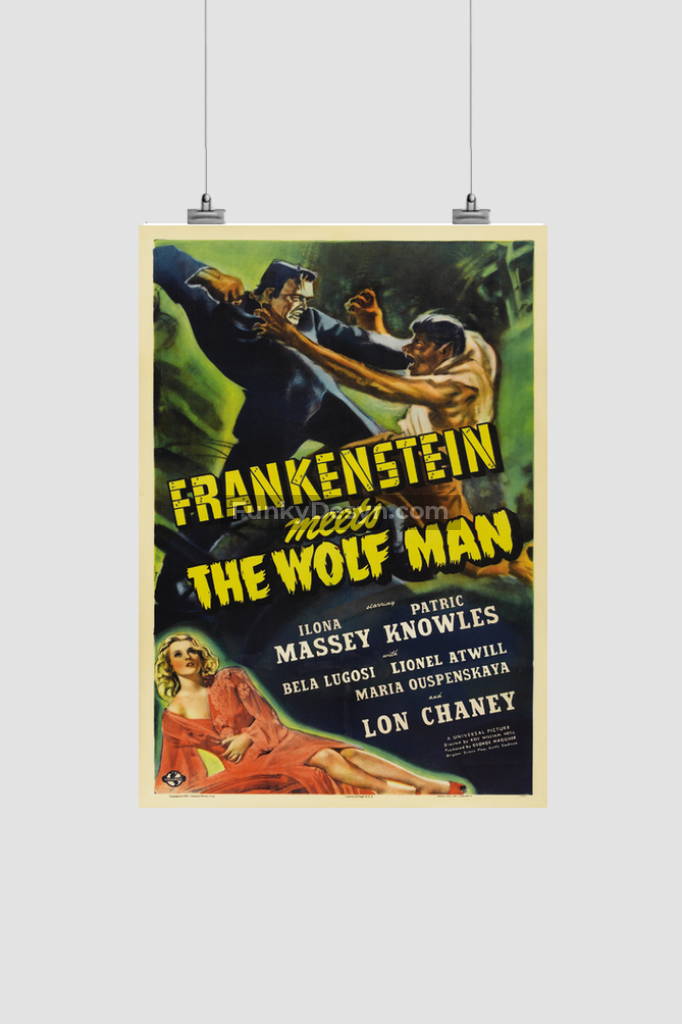 Frankenstein Meets The Wolf Man -1943 8.3X11.7 Inches/ Rolled Poster Decor