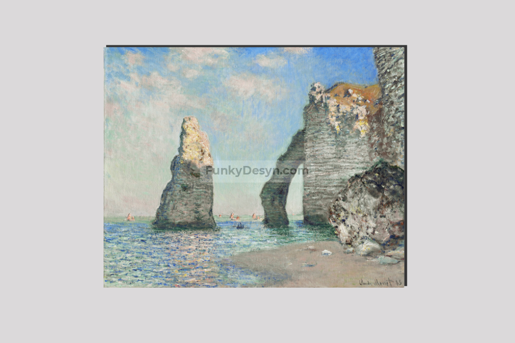 Claude Monets The Cliffs At Étretat (1885) 16X20 Inches/ Wrapped Canvas