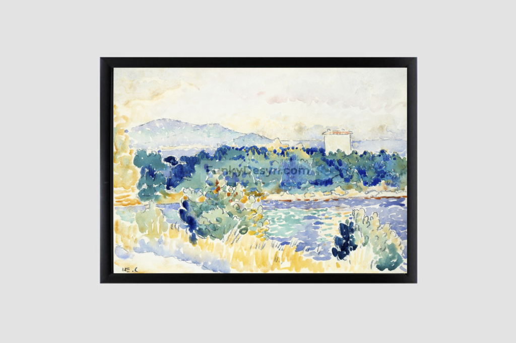 Mediterranean Landscape with a White House (1900–1905) painting  by Henri-Edmond