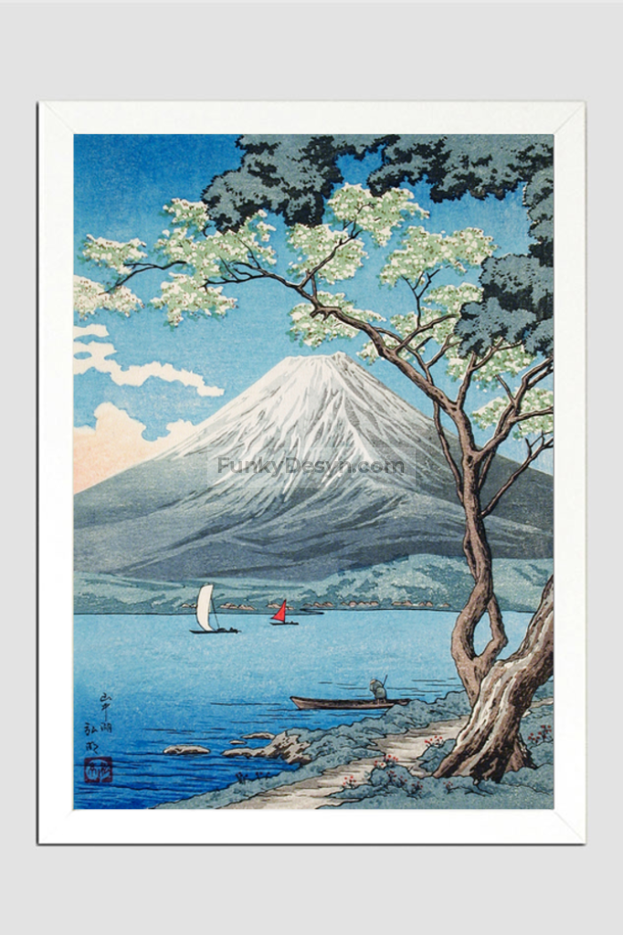 Mount Fuji from Lake Yamanaka print in high resolution by Hiroaki Takahashi (1871–1945)