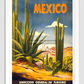 Direccion General De Turismo - Mexico Vintage Travel Poster 11.7X16.54 Inches/ White Framed Decor