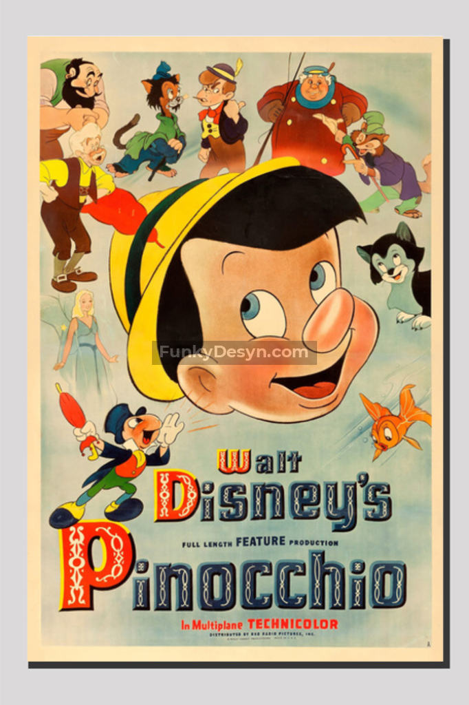 Pinocchio -1940 20X30 Inches/ Wrapped Canvas Decor