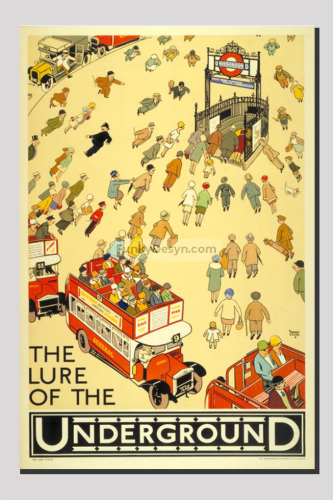 London Vintage Poster 20X30 Inches/ Wrapped Canvas Decor