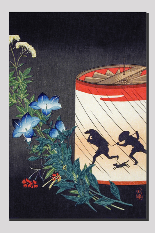 Bellflower and Lantern print in high resolution by Hiroaki Takahashi (1871–1945)