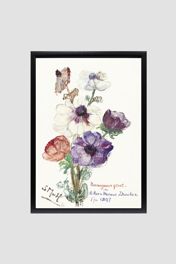 New Year's Greeting with Anemones (1898) by Sientje Mesdag-van Houten