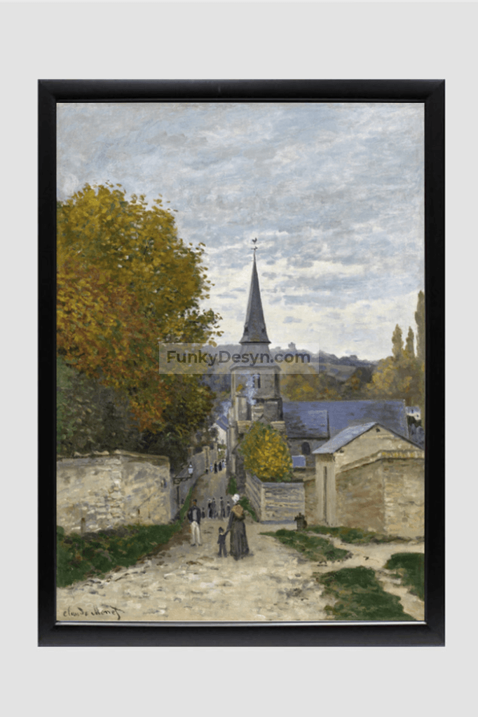 Monets Street In Sainte-Adresse (1867) 11.7X16.54 Inches/ Black Framed Poster