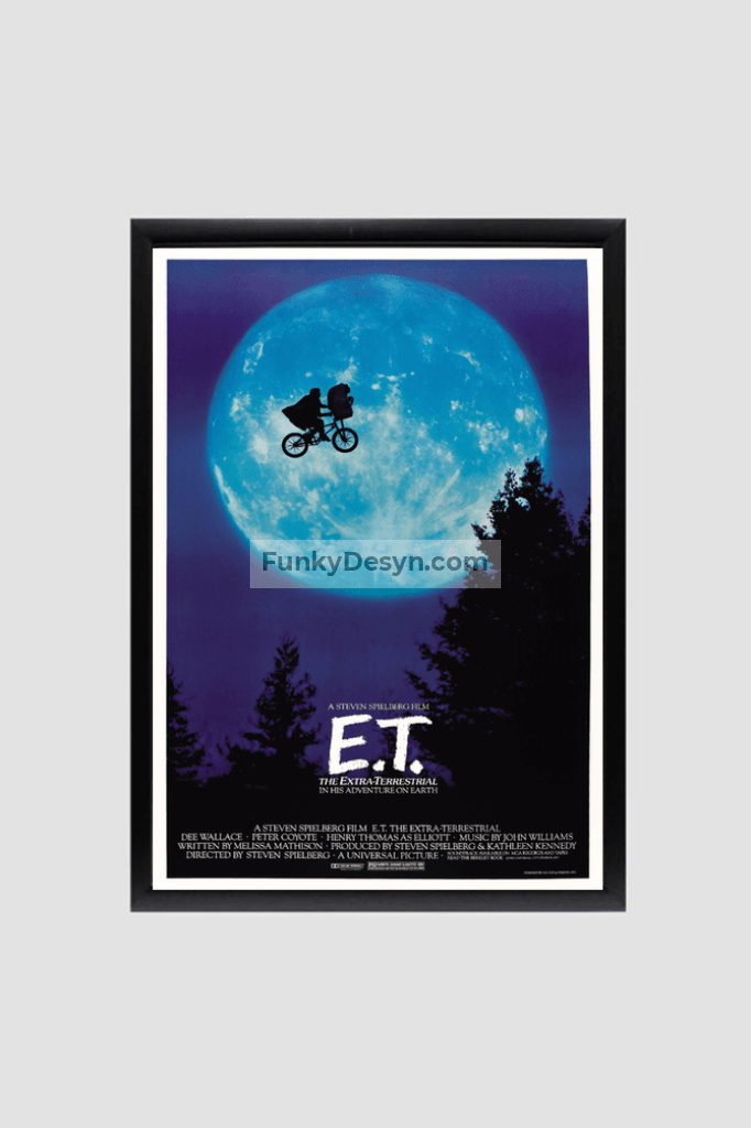 E.t. The Extra-Terrestrial - 1982 8.3X11.7 Inches/ Black Framed Poster Decor