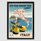Vintage Italy Travel Poster Decor