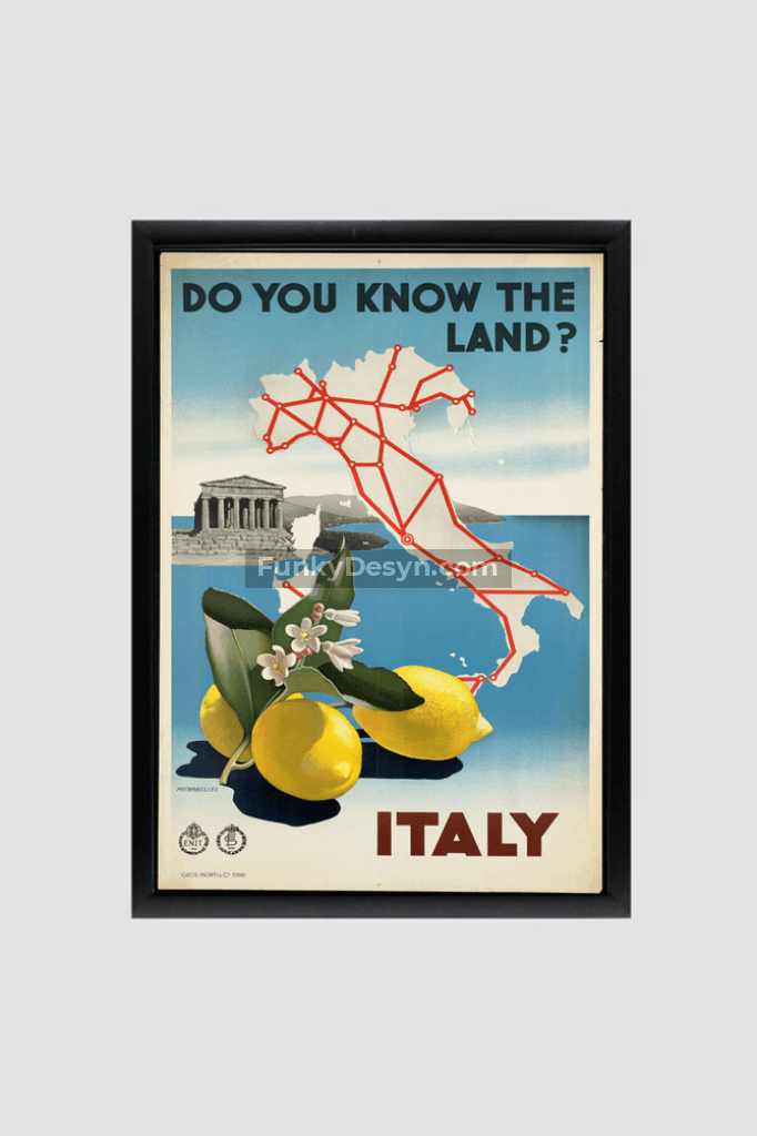 Vintage Italy Travel Poster Decor