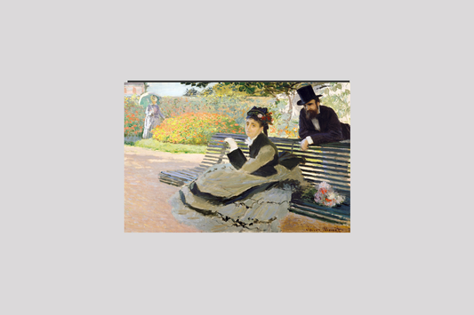Camille Monet (1847–1879) on a Garden Bench (1873) by Claude Monet