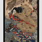 Kinhyoshi Yorin, Hero of the Suikoden by Utagawa Kuniyoshi (1753-1806), a traditional Japanese ukiyo-e style illustration of a samurai man, the hero of the Suikoden, holding katana and straw hat
