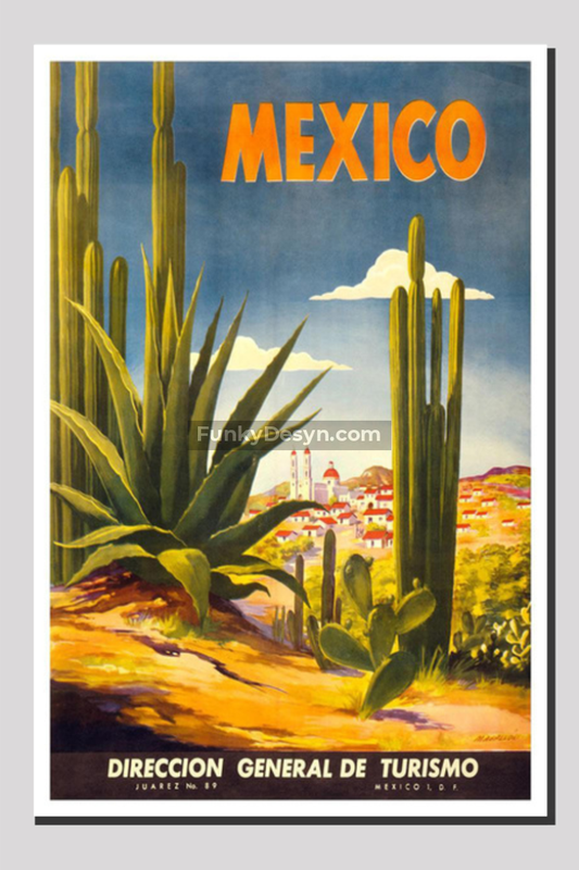 Direccion General De Turismo - Mexico Vintage Travel Poster 20X30 Inches/ Wrapped Canvas Decor