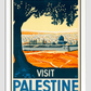 Visit Palestine Vintage Poster 11.7X16.54 Inches/ White Framed Decor