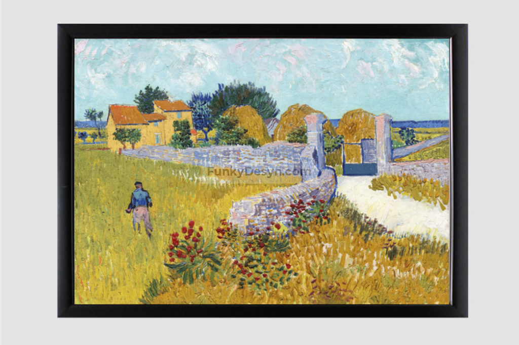Farmhouse In Provence (1888) By Vincent Van Gogh. 11.7X16.54 Inches/ Black Framed Poster