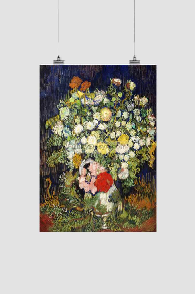 Bouquet Of Flowers In A Vase (1890) By Vincent Van Gogh 8.3X11.7 Inches/ Rolled Poster