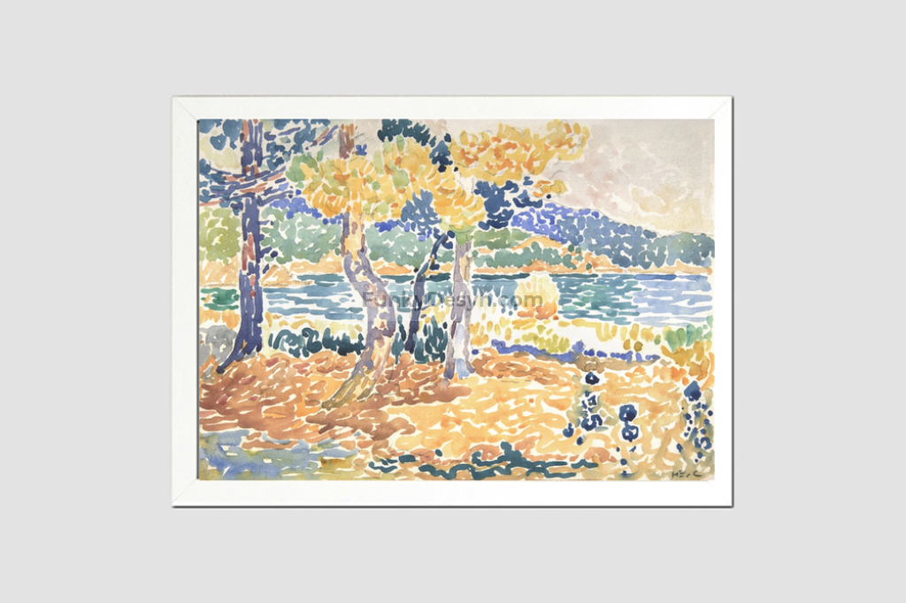 Pines on the Coastline (1856–1910) painting in high resolution by Henri-Edmond Cross.