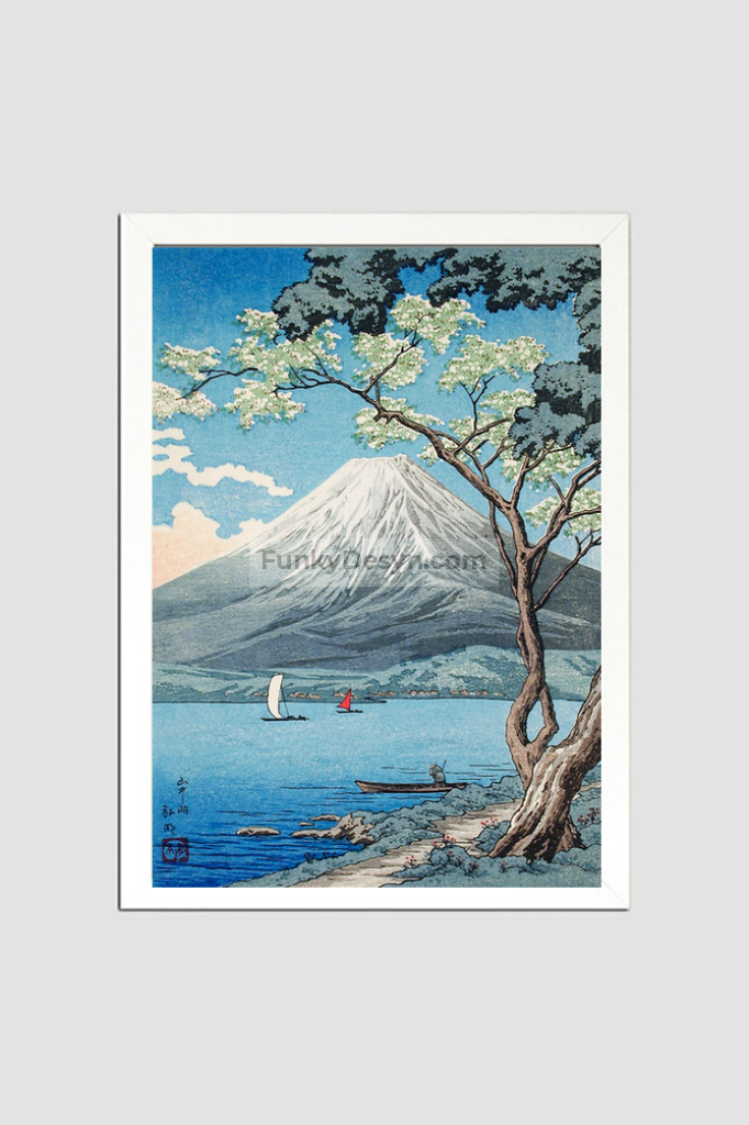 Mount Fuji from Lake Yamanaka print in high resolution by Hiroaki Takahashi (1871–1945)