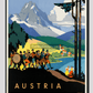 Austria Vintage Travel Poster 20X30 Inches/ Wrapped Canvas Decor