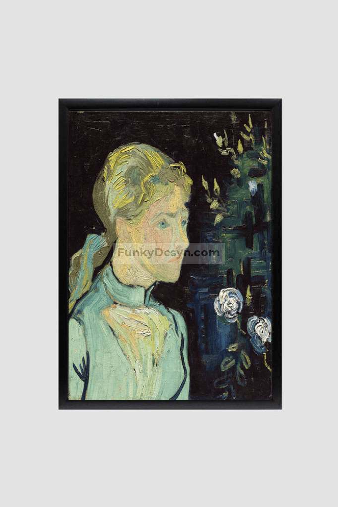 Adeline Ravoux (1890) By Vincent Van Gogh 8.3X11.7 Inches/ Black Framed Poster