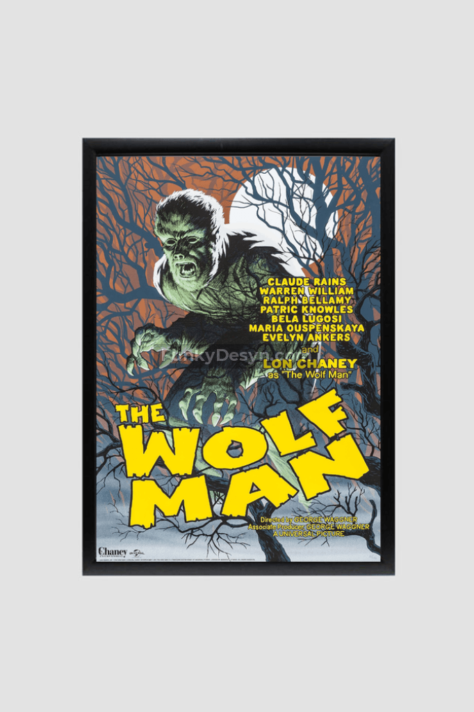 The Wolf Man -1941 8.3X11.7 Inches/ Black Framed Poster Decor
