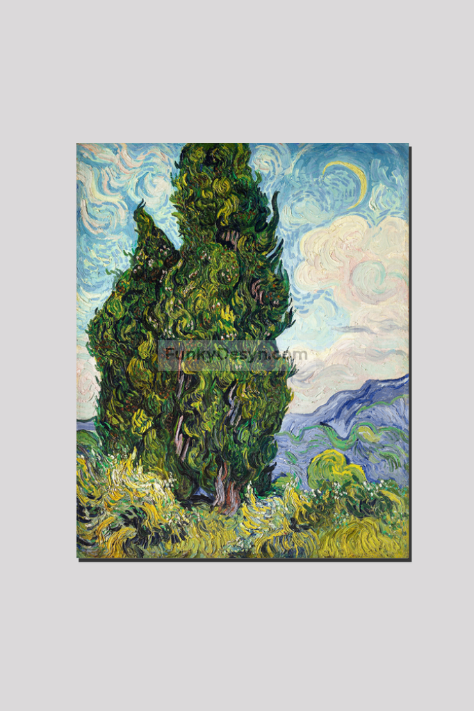 Cypresses (1889) By Vincent Van Gogh. 16X20 Inches/ Wrapped Canvas