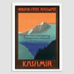 Vintage Kashmir Travel Poster 8.3X11.7 Inches/ White Framed Decor