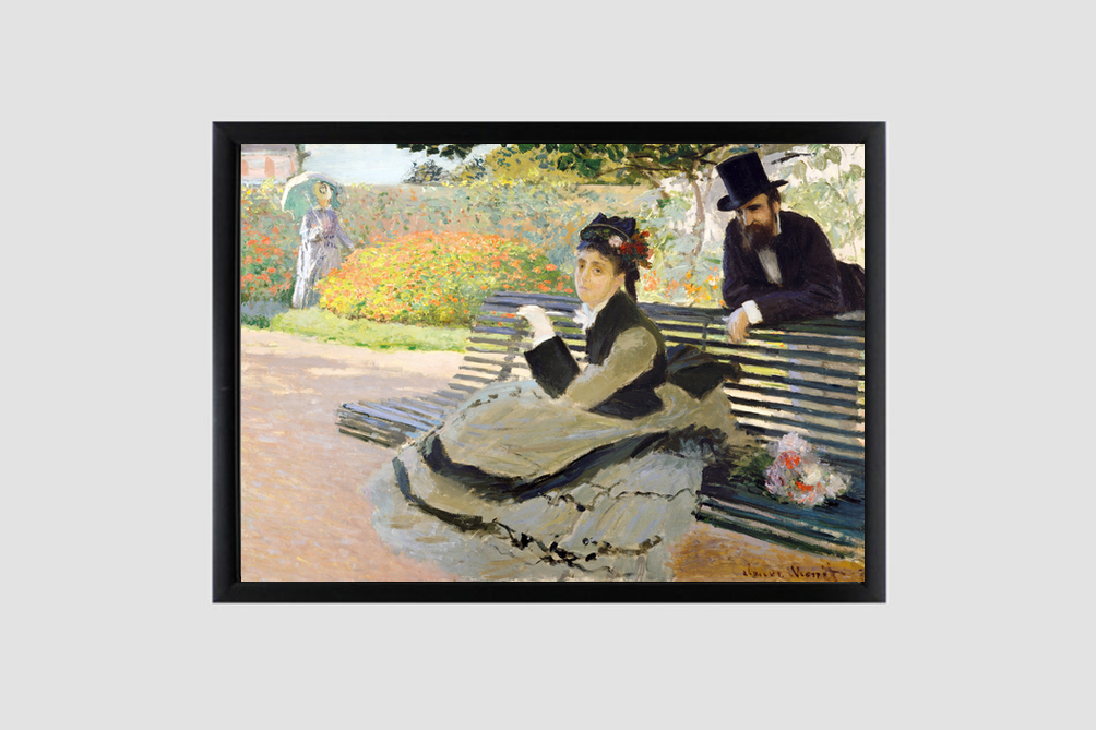 Camille Monet (1847–1879) on a Garden Bench (1873) by Claude Monet