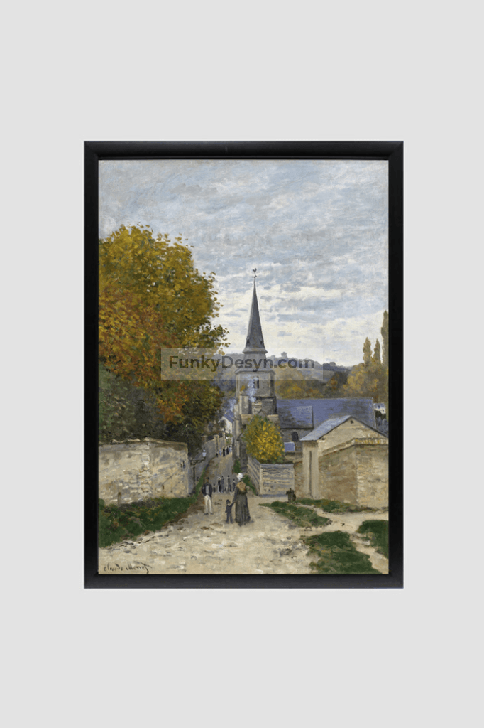 Monets Street In Sainte-Adresse (1867) 8.3X11.7 Inches/ Black Framed Poster