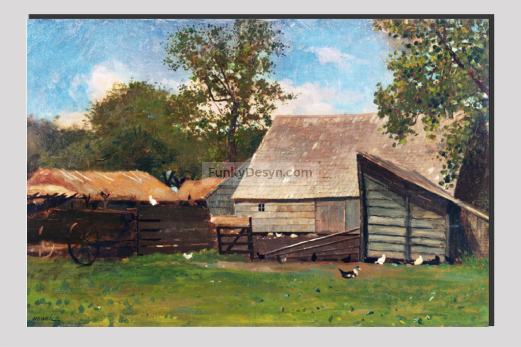 Farmyard with Ducks and Chickens (ca. 1872–1873) by Winslow Homer