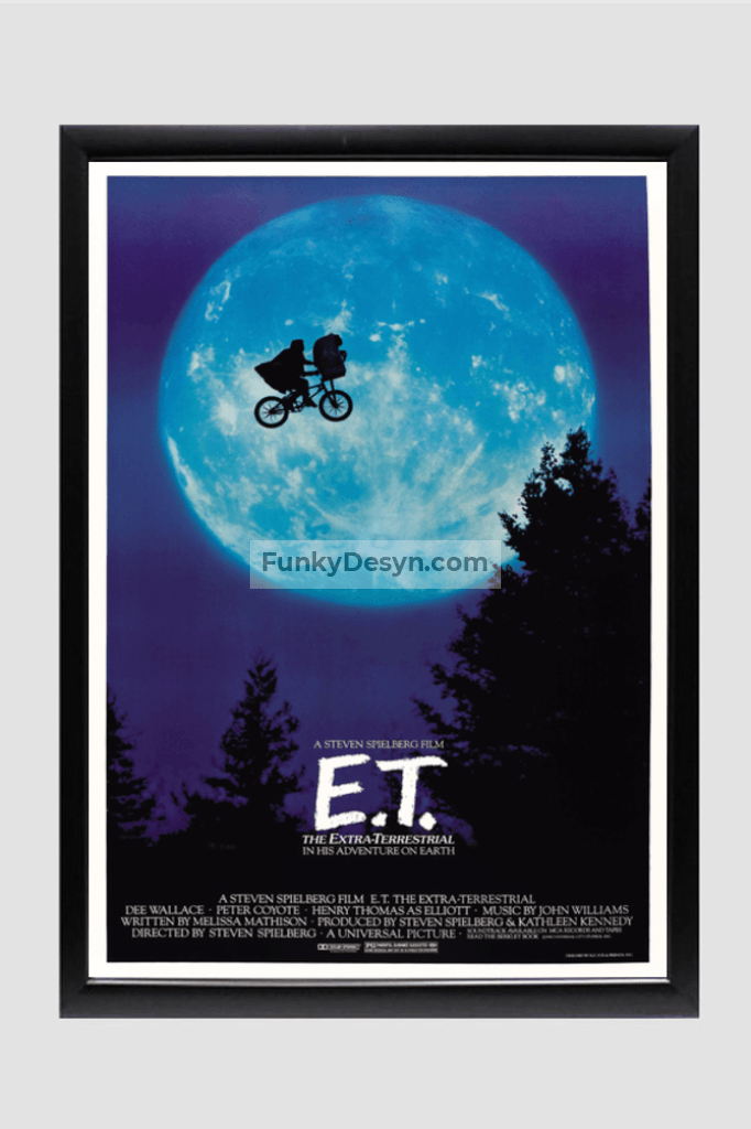 E.t. The Extra-Terrestrial - 1982 11.7X16.54 Inches/ Black Framed Poster Decor