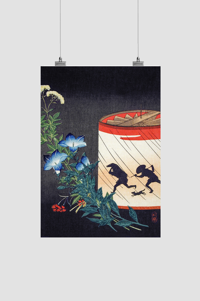 Bellflower and Lantern print in high resolution by Hiroaki Takahashi (1871–1945)