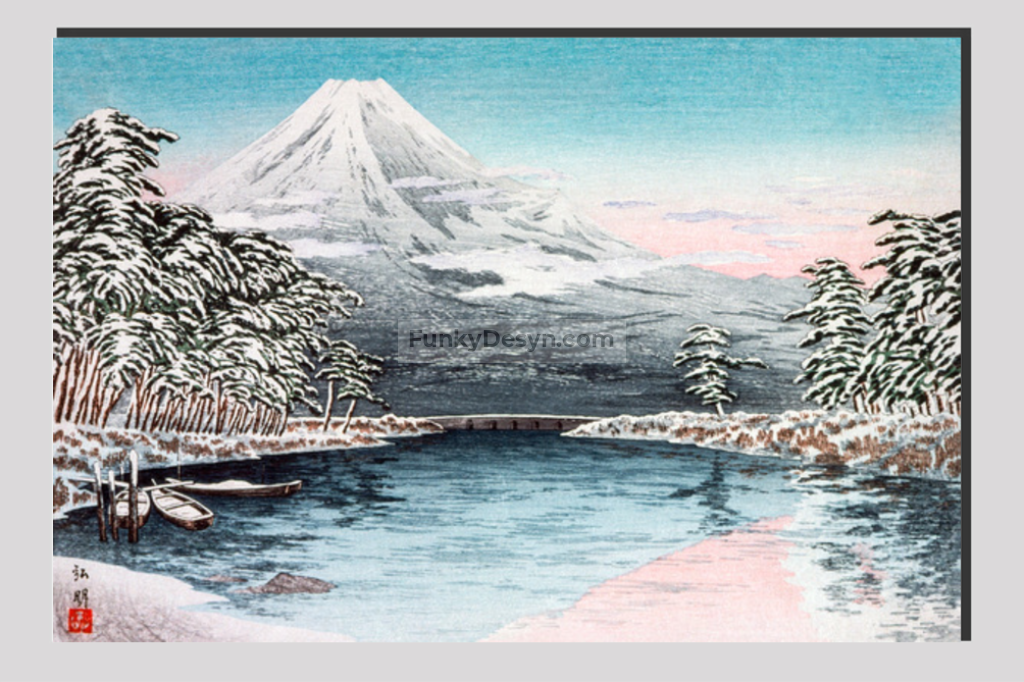 Mt. Fuji from Tagonoura, Snow Scene (1932)