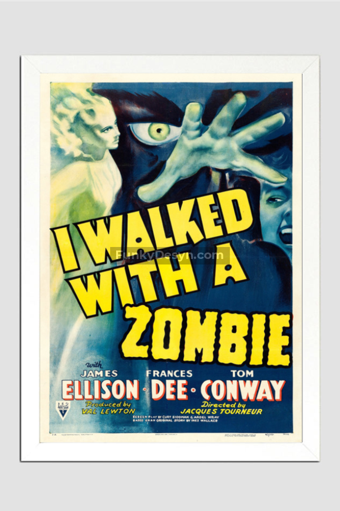 I Walked With A Zombie -1943 11.7X16.54 Inches/ White Framed Poster Decor