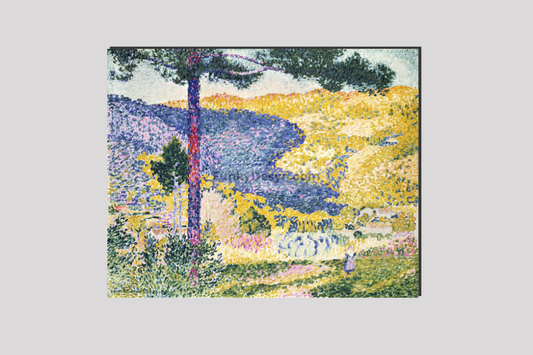 Valley with Fir; Shade on the Mountain (1909) painting in high resolution by Henri-Edmond Cross