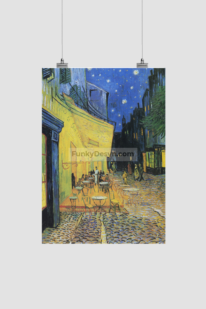 Vincent Van Goghs Café Terrace At Night (1888) Famous Painting 8.3X11.7 Inches/ Rolled Poster
