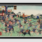 Kawanakajima no Kassen by Utagawa Kuniyoshi (1798-1861), a woodcut diptych of battle at Kawanakajima, showing two armies of cavalry in a battle with swordsmen and archers on horseback