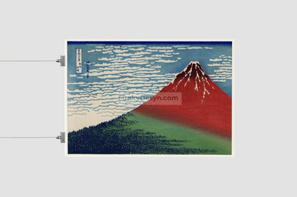 Katsushika Hokusai's Fine Wind, Clear Morning (1760-1849), a famous traditional Japanese Ukyio-e style illustration of Mount Fuji