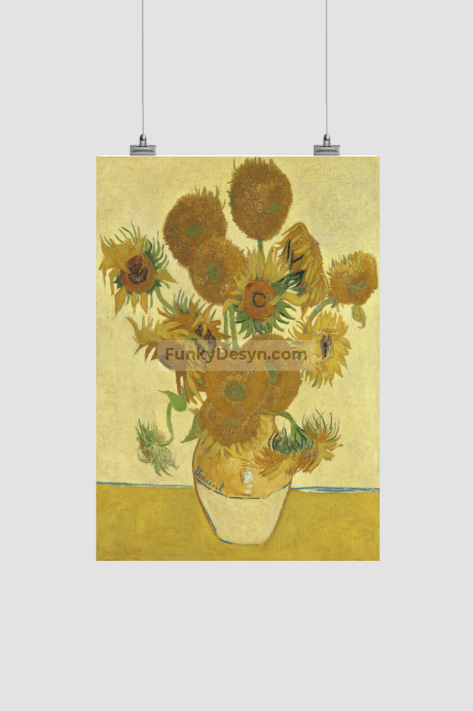 Vincent Van Goghs Sunflowers (1888) Famous Still Life Painting. 8.3X11.7 Inches/ Rolled Poster