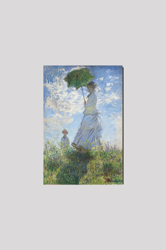 Claude Monet's Madame Monet and Her Son (1875), woman with a Parasol.