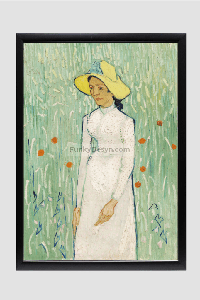 White (1890) By Vincent Van Gogh. 11.7X16.54 Inches/ Black Framed Poster