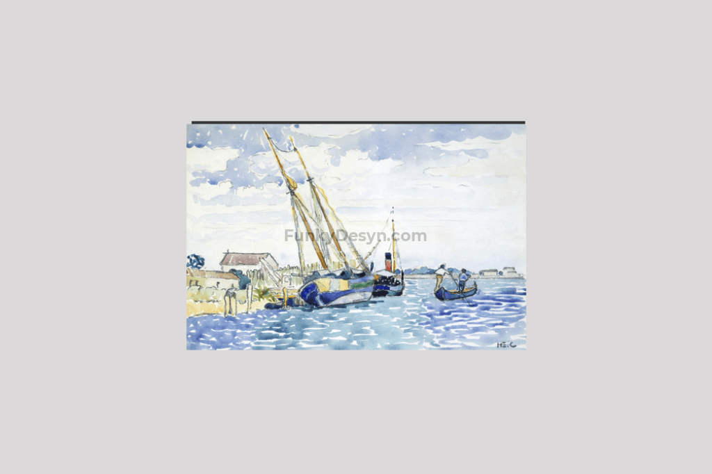 Marine Scene (Boats near Venice) (1903) painting by Henri-Edmond Cross.
