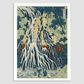 Shimotsuke Kurokami-Yama Kurifuri no Taki by Katsushika Hokusai (1760-1849) a traditional Japanese Ukyio-e style illustration of majestic Kirifuri Falls at Mount Kurokami in Shimosuke and sightseers
